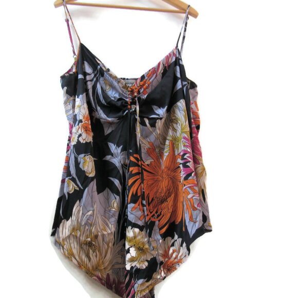 Anna Scholz Floral Camisole in Black and Orange - Picture 1 of 3